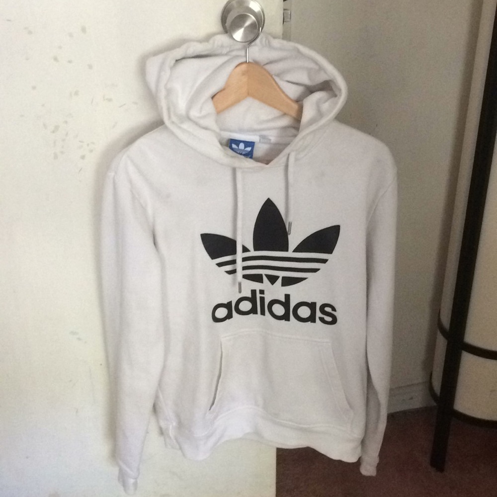 Small adidas white hoodie pullover